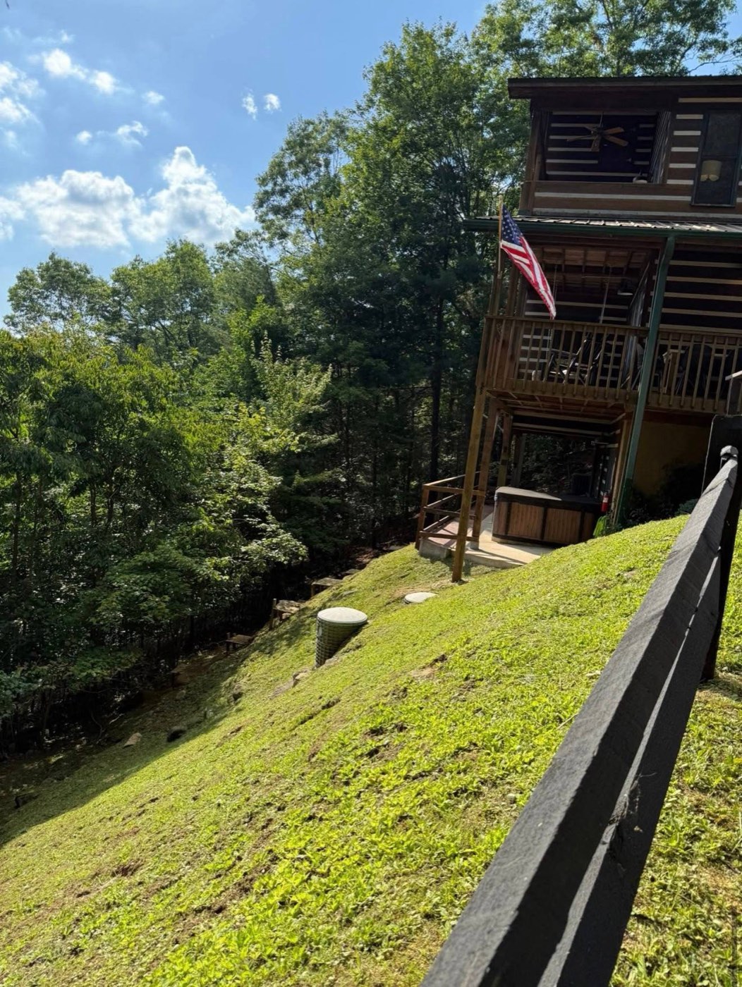 Steep hillside property freshly mowed by CLB